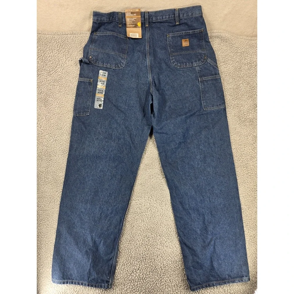 Carhartt Loose Orig. Fit Double-Front Washed Logger Dungaree Jeans B73-DST 40x34